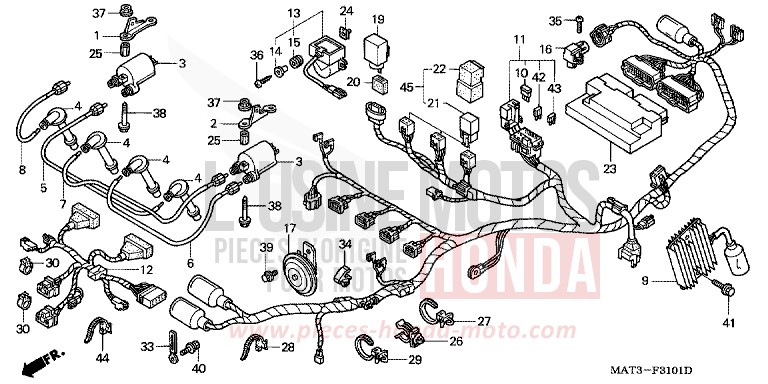 WIRE HARNESS (X/Y) for Super Blackbird CANDY GLORY RED-U (R101) from 1999